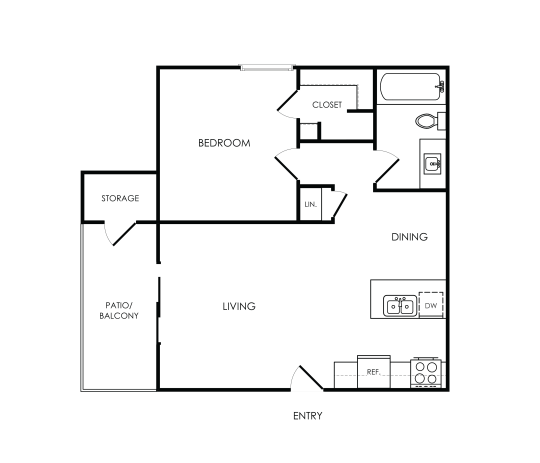 the floor plan for a two bedroom apartment at The Winslow